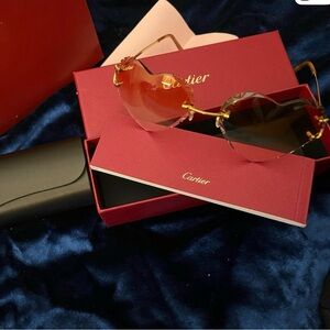 Cartier Women's Gold and Pink Sunglasses
